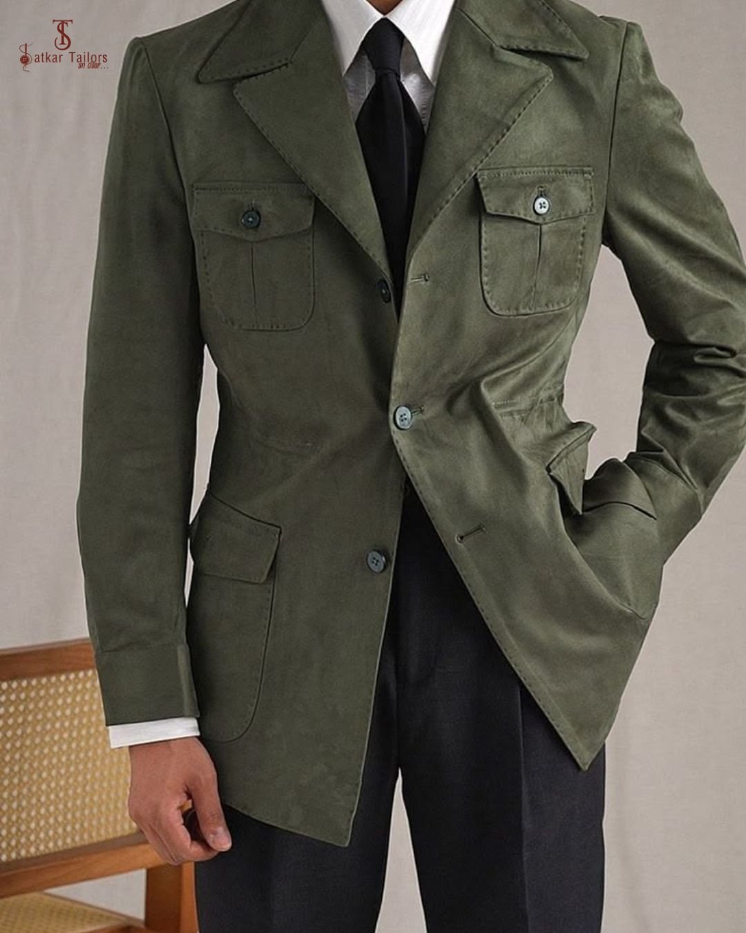 Bespoke navy suit London — Satkar Tailors